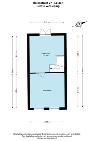 Floorplan - Herenstraat 27, 2313 AD Leiden